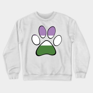 Genderqueer Pride Paw Crewneck Sweatshirt